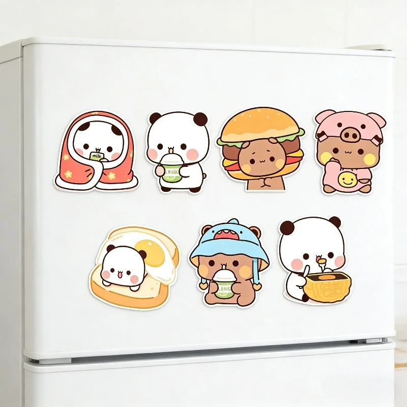 Imanes de nevera Bubu y Dudu, pegatina de imanes de nevera Kawaii Panda Yier, pegatina decorativa para el hogar, accesorios creativos de Anime para el hogar