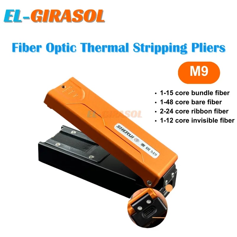 

Mini Fiber Thermal Stripper M9 Heated Optical Wire Stripping Slitter thermal stripping of ribbon fiber with lithium battery FTTH