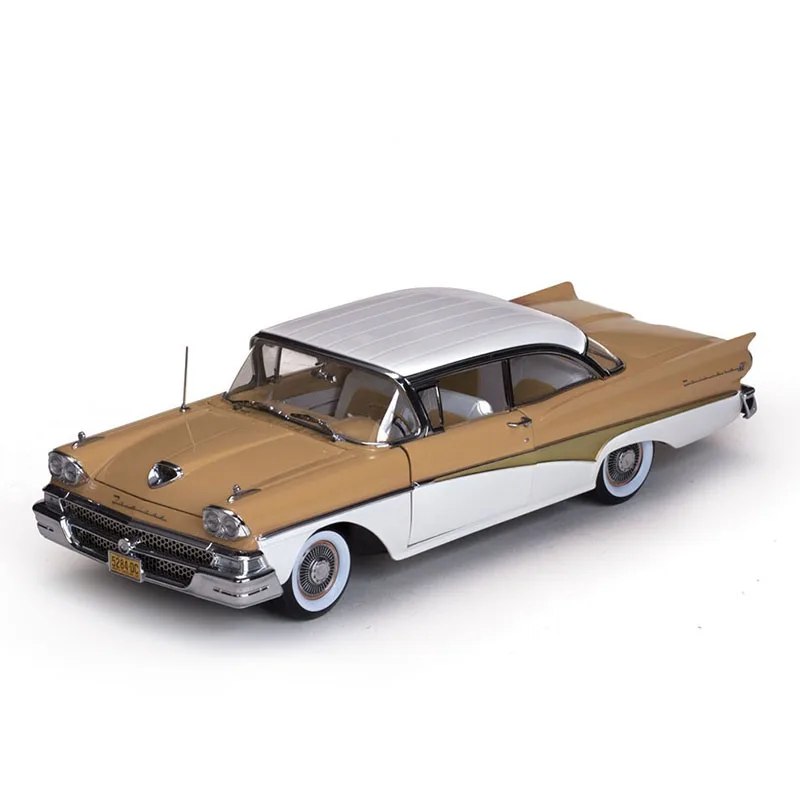 1:18 Scale 1958 Diecast Alloy 500 Vintage Car Model Retro Hardtop Vehicle Toys Adult Collection Decoration Gift Display Fans