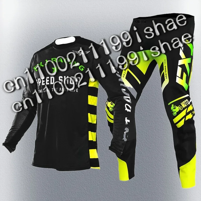 

Motorcycle Racing Suit Cross Mens Women'sMotocross Jersey Pant Kits Enduro MX MTB Off-road Green Red Black Pink Yellow Blue