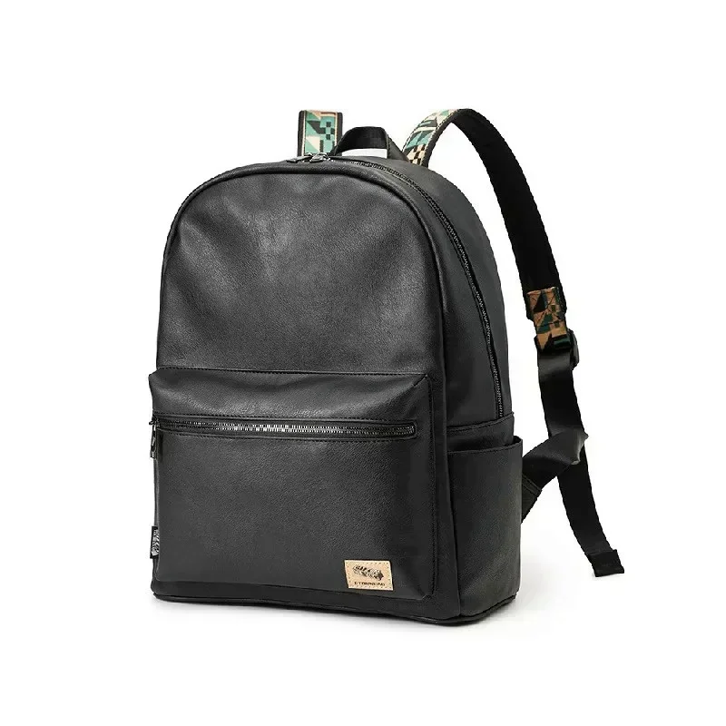 New fashion Men's backpack business leather travel backpack casual student school bag for boys large capacity laptop bag