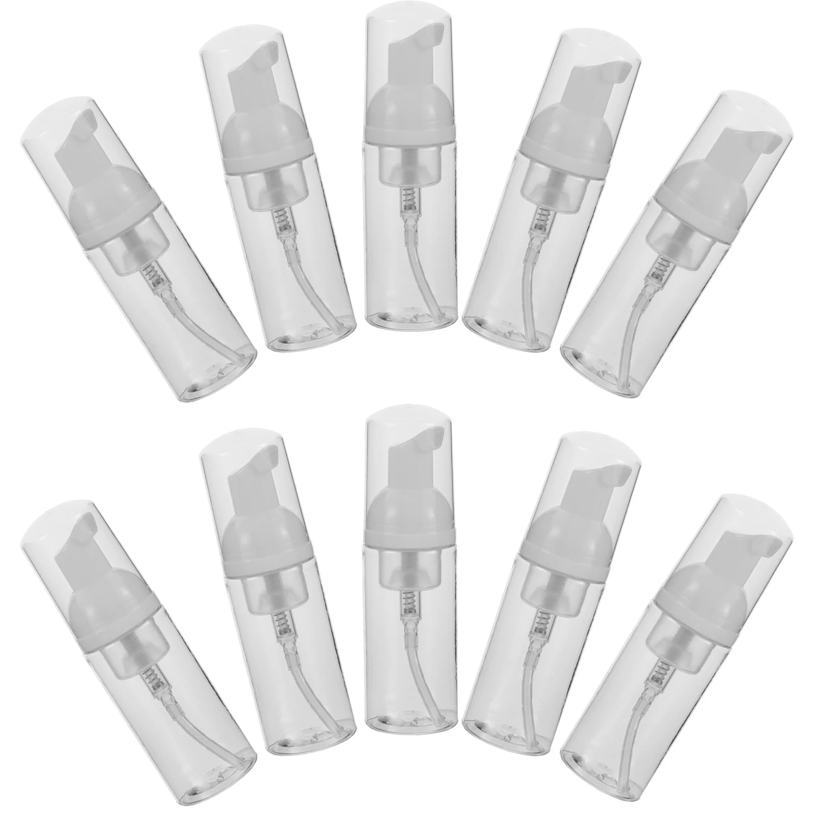 10 pcs Travel 50Ml Clear Plastic Foaming Pump Bottle Leakproof Portable Dispenser For Facial Cleanser Hand Soap Shampoo Empty