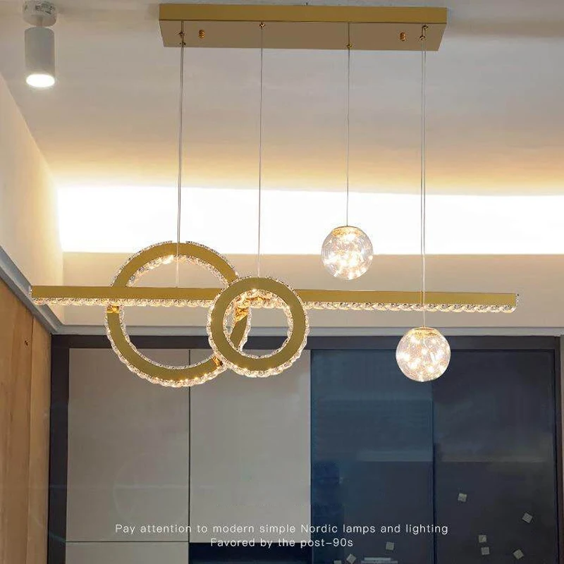 Light Luxury Modern Restaurant Led Chandelier Home Designer Creativity Is Suitable for Simple Table Lamp Bar Crystal Lamps
