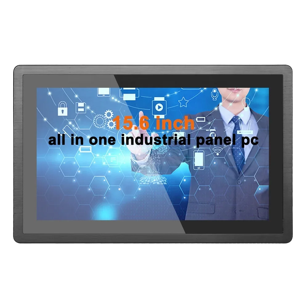 15.6'' Embedded Customised Industrial All in One PC Tablet Full HD Waterproof Computer Capacitive Touch 16:9 Kisko Display Stock