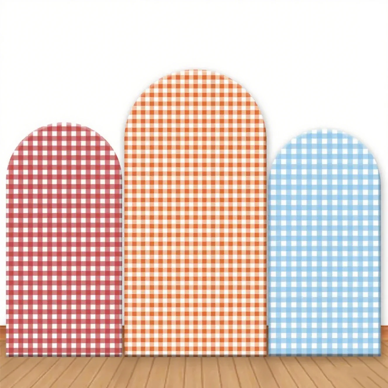 

LS 2-Sided Arch Cover Colorful Grid Decoration Backdrop Baby Shower Arch Wall Children Birthday Party Photo Studio Props