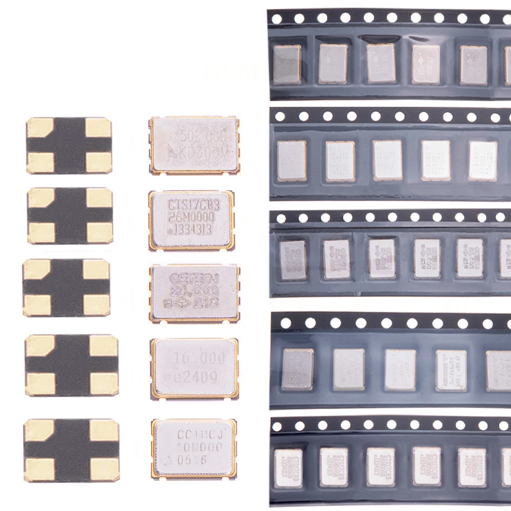 5PCS 5070 33MHZ 50MHZ 26MHZ 10MHZ 20MHZ SMD 4Pin Passive Crystal Oscillator - High Precision Quartz Resonator 6MHZ 25MHZ
