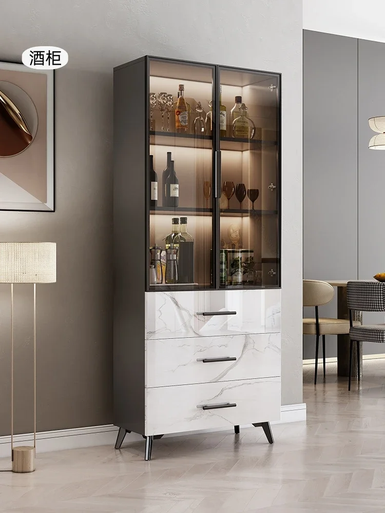 

Light luxury wine cabinet, storage against the wall, living room, dining side cabinet, small apartment, kitchen storage cupboard