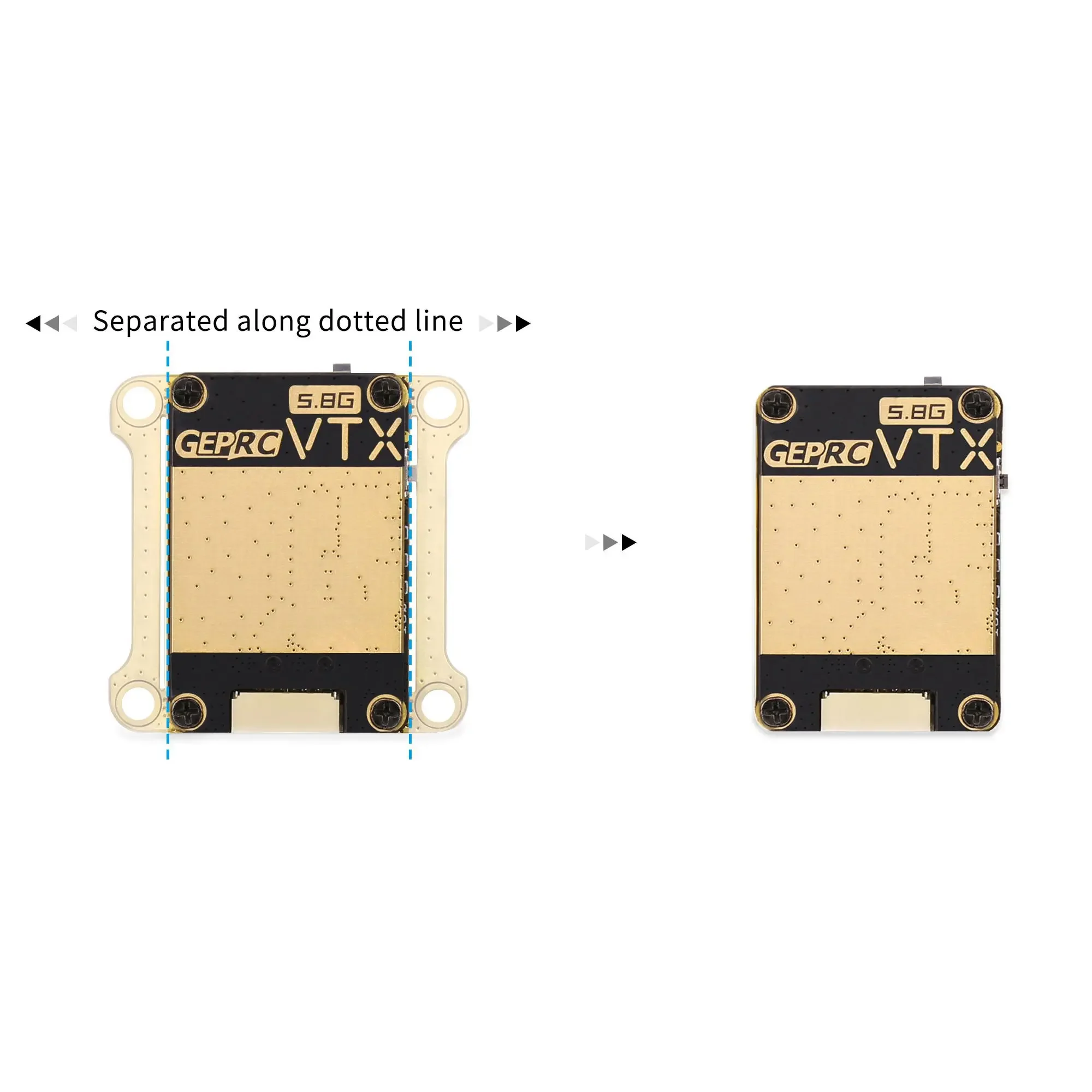 GEPRC RAD VTX 5.8G 1.6W 40CH PITMode 25mW 200mW 600mW 1600mW Adjustable Video Transmitter 30X30mm 2-8S for FPV Long Range Drones