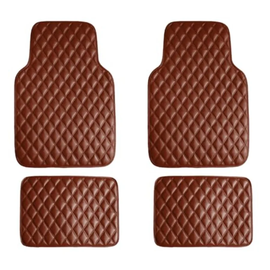 

Floor Mats - Faux Leather Floor Mats for Cars, Universal Fit Automotive Floor Mats, All Purpose Car Floor Mats, PU Leather Prot
