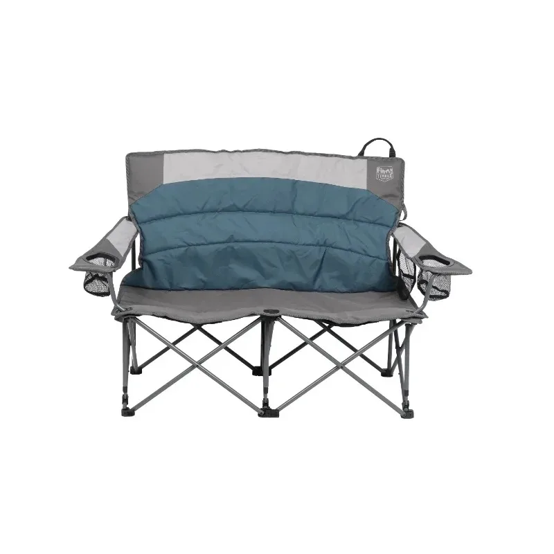 Loveseat Camping Chair, Blue, Adult Outdoor Bench Patio Furniture Beach Chair