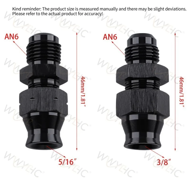 Suitable for AN6 To 5/16 3/8 Reducer Fuel Line Adapter, Swivel Barb Fitting