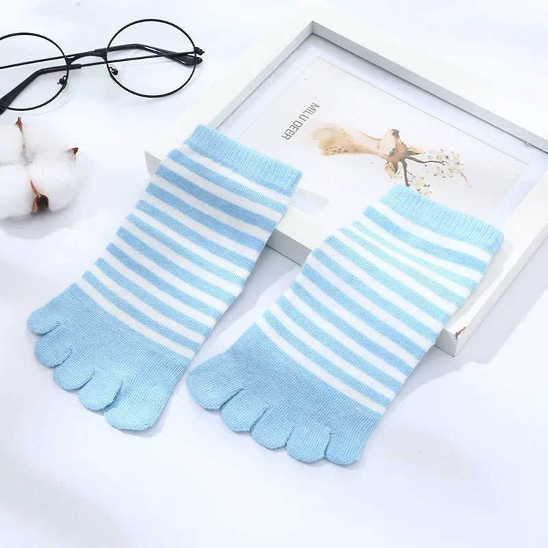 Stripped Baby Socks for 4-12T Young Girls Boys Casual Sports Sock Breathable Five-toe Sock Kids Children Socks