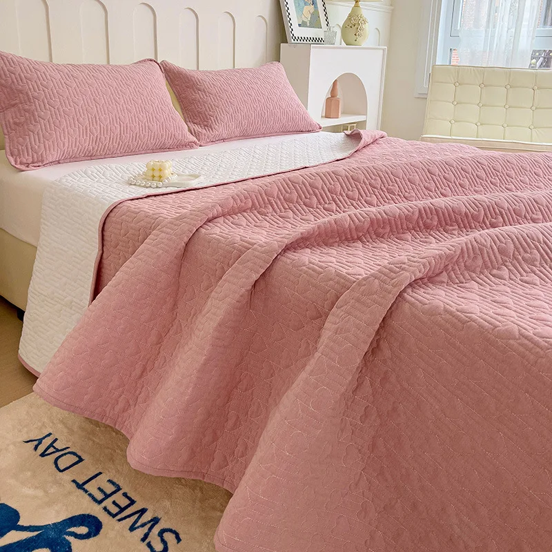 

3 set Amazing Special Price Thezari Eco Antibacterial Quilted Pad Bedspread Mix Pink Latte
