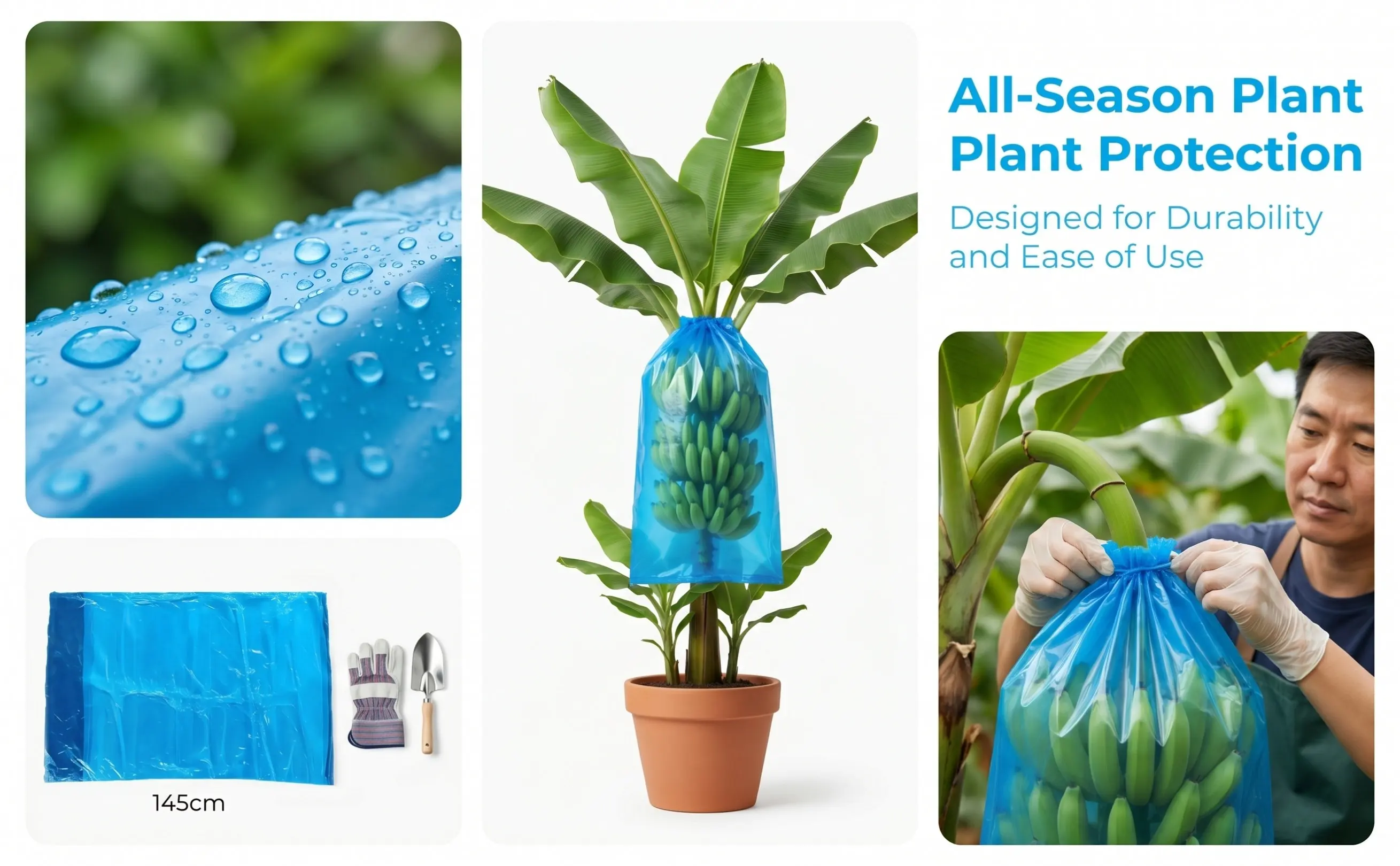 5Pcs Banana Protective Bag Winter Plant Protection Frost Prevention Scientific Design for Banana Ripening Fridge Storage Garden
