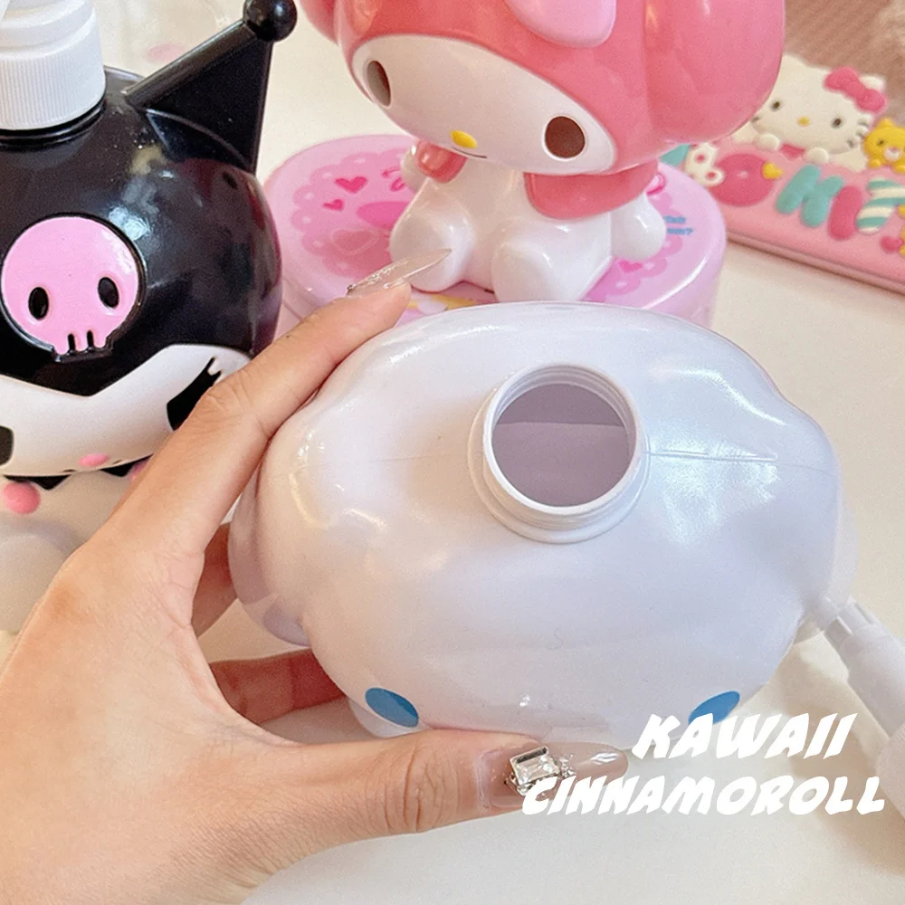 450/780ML Sanrio Cinnamoroll Kuromi Mymelody Cartoon Shampoo Conditioner Bottle Dispenser Refillable Containers for Liquid Soap