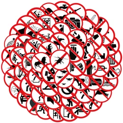 10/30/62pcs Funny Danger Banning Signs Warning Stickers Decals Graffiti Skateboard Wall Laptop Waterproof Sticker Wholesale