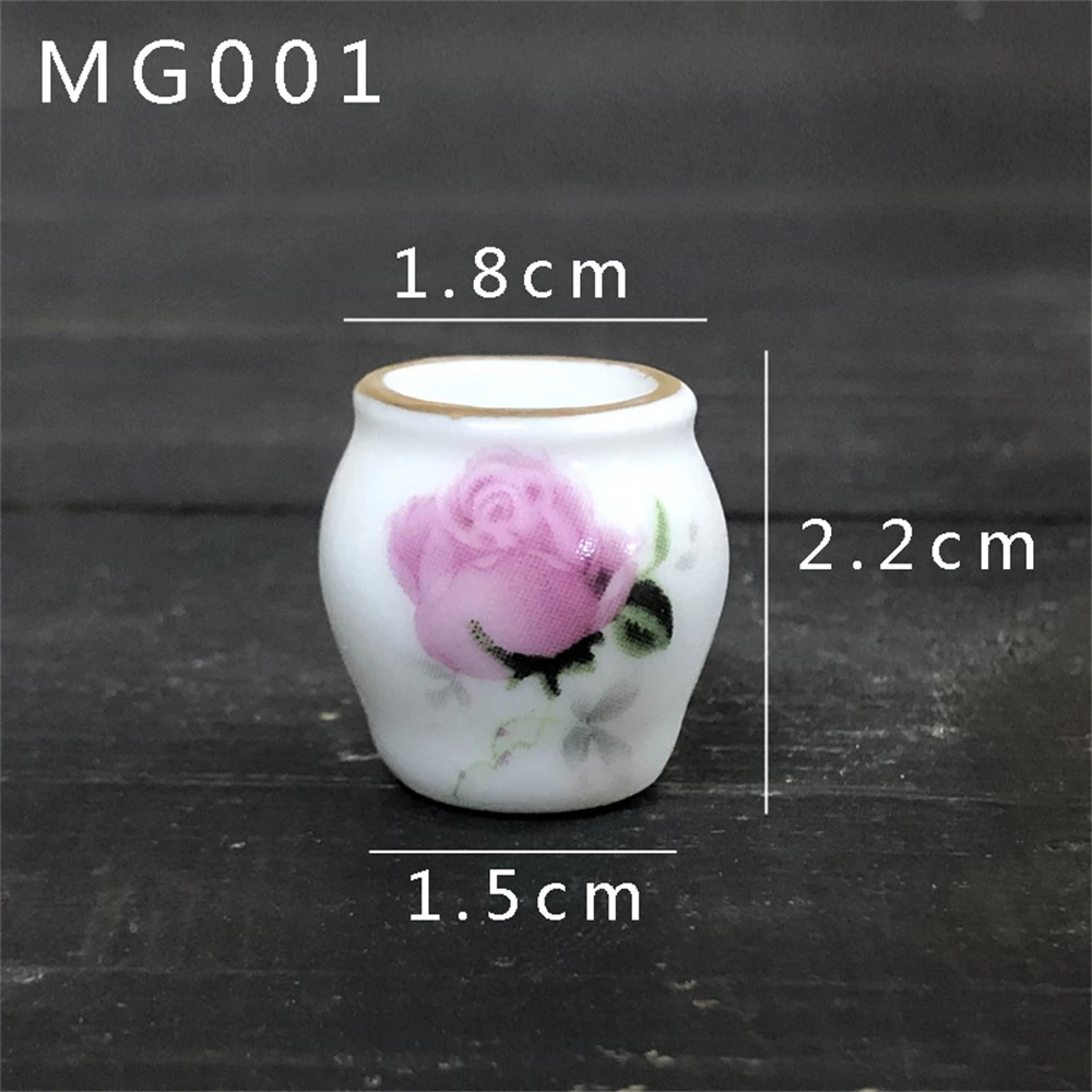 5pcs/set Pocket Decor Artwork Mini Ceramic Vase Miniature Vase Model Rose Small Ceramic Desktop Small Ornaments Home Decorative