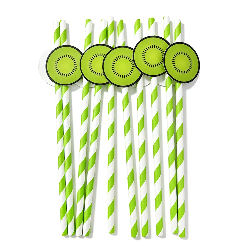 10/20/30/50 stücke Obst Thema Einweg Papier Stroh Erdbeere Wassermelone Ananas Kiwi Zitrone Muster Sommer obst Party Decor – Detail 6