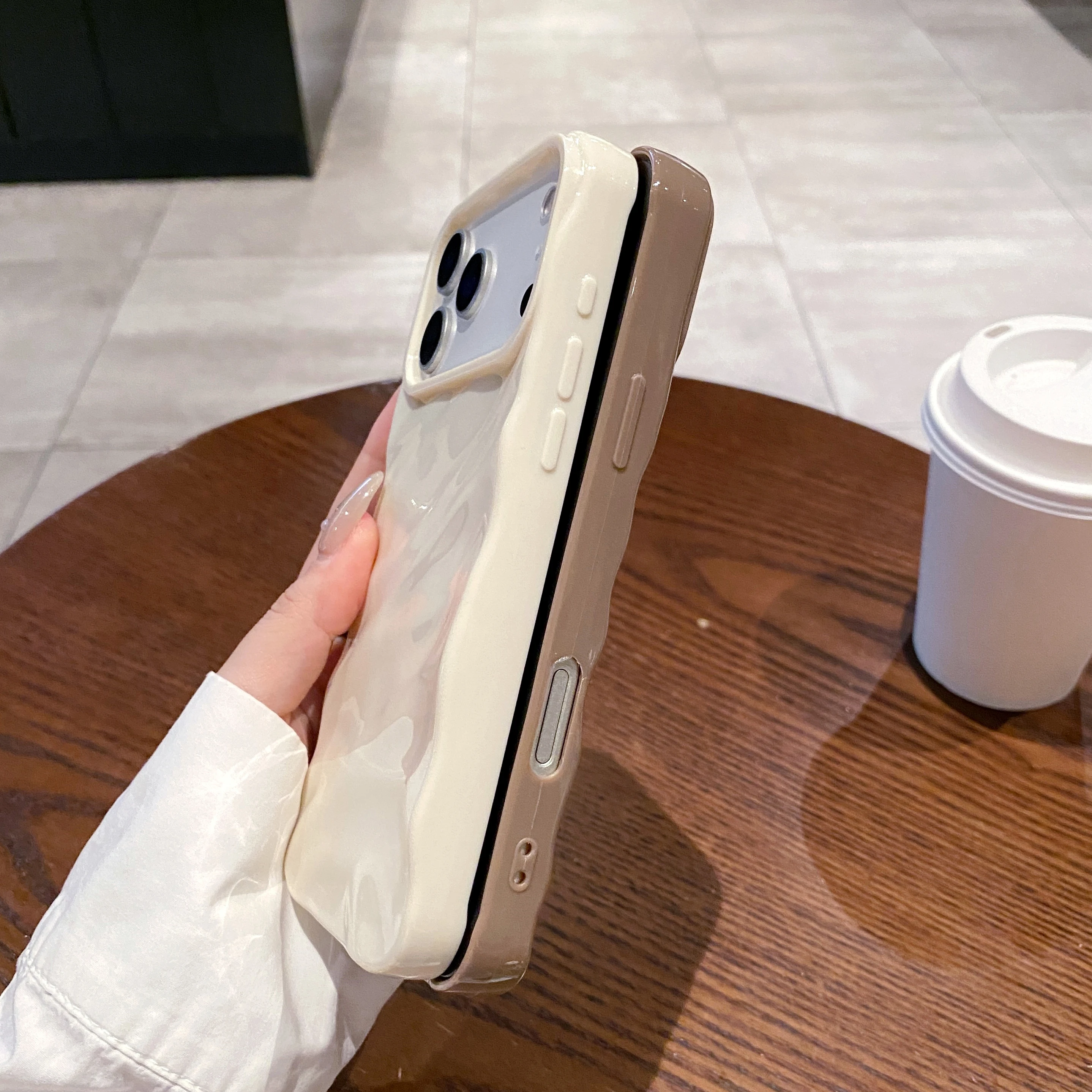 6D-Seidenmuster, gewellt, schlicht, Handyhülle für iPhone 17, Air 17, 16, 15, 14, 11, 12, 13 Pro Max, stoßfeste, schützende, weiche Rückseite – Detail 5