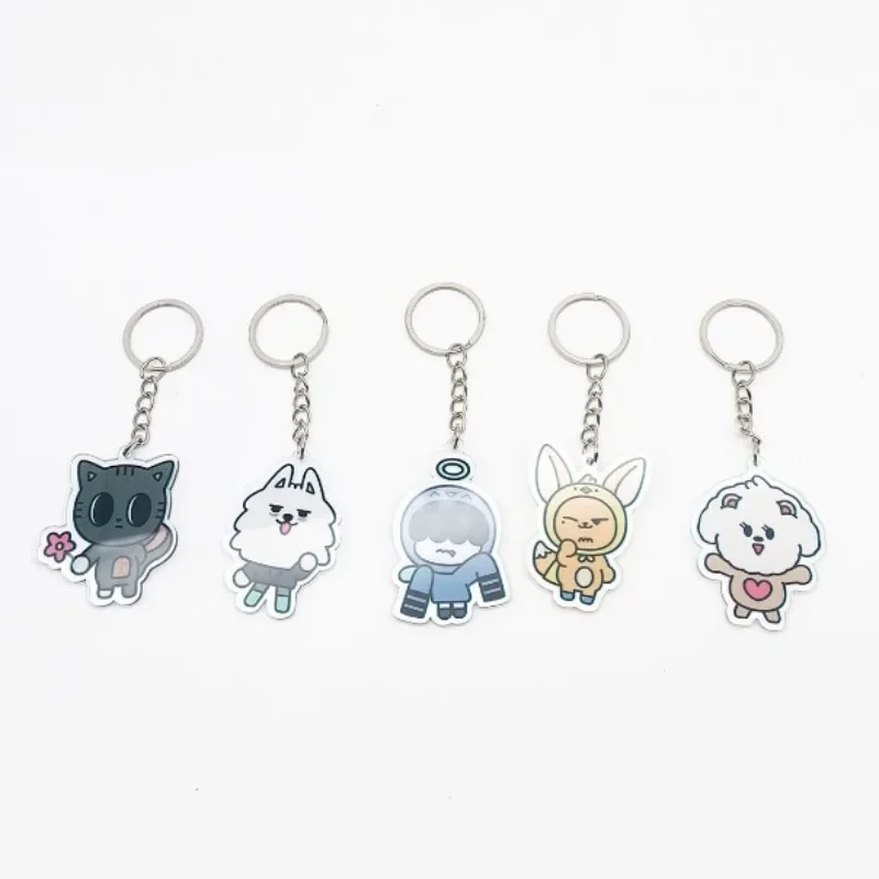 Popular Boy Idol SooBin YeonJun Cartoon Animal Transparent Acrylic Keychain Star Peripheral Bag Pendant Accessories Fans Gifts