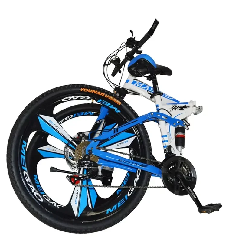 Very cheap 21-speed mountain bike 20/24/26 carbon steel frame folding adult bike with disc brakes