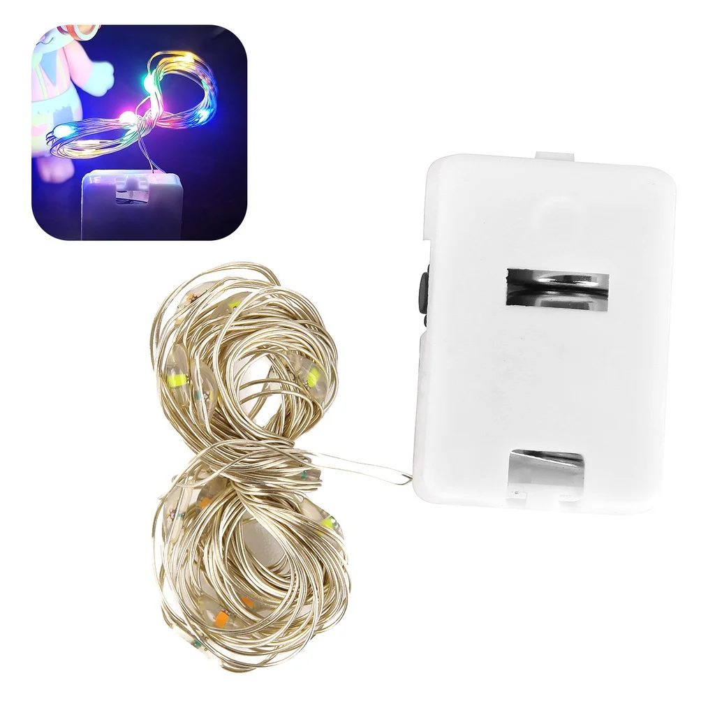 LED-Kupferdraht-Geburtstagstorten-Lichterkette, blinkende Feenlichter in Warmweiß/Bunte Girlandenlichter/Hochzeitsgeschenkbox-Partydekoration – Detail 6