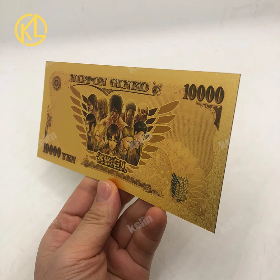 Kelin nowe 8 projektów atakuje tytanowe S-N-K i TitanGold banknoty gorące Japanse Animes karty biletowe do kolekcji