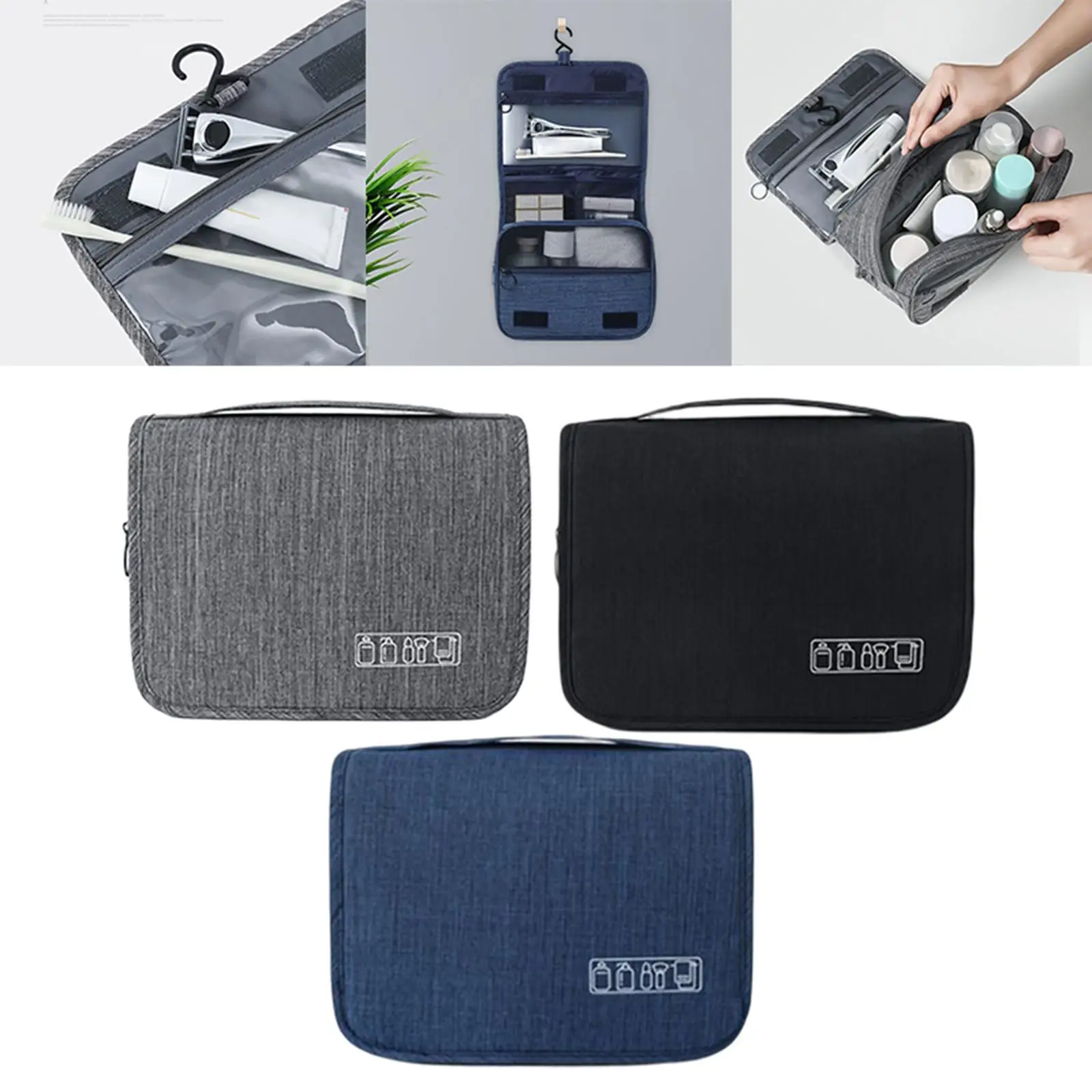 Cosmetics Bag Case Shower Organizer Kit Toiletry Bag for Bathroom Toiletries