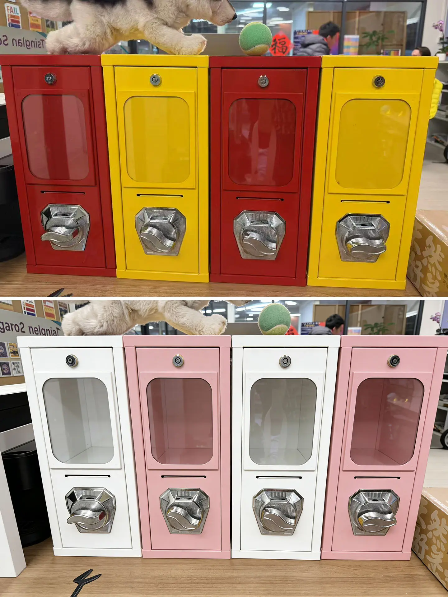 Mini Vending Machine Tattoo Sticker Cardboard Vending Device Arcade Slot Machine with Currency Notes Set