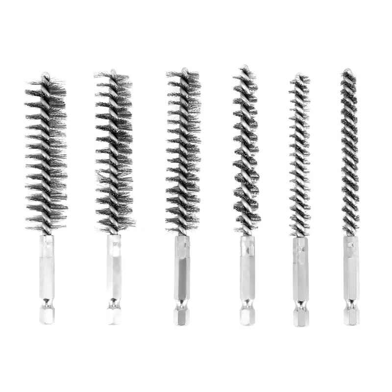 

6 Pieces Of Drilling Brushes, Twisted Wire Stainless Steel Cleaning Brushes Of Different Sizes,For Electric Drill Impact