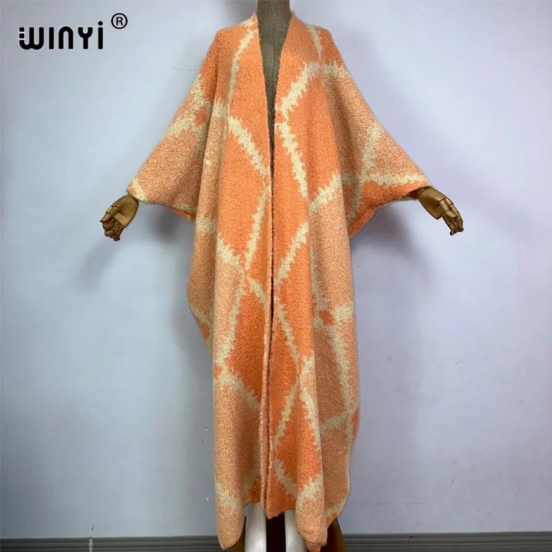 WINYI-abrigo de piel neutra para mujer, Chaqueta larga de plumón, holgada, gruesa, cómoda y cálida, con estampado a la moda, para invierno