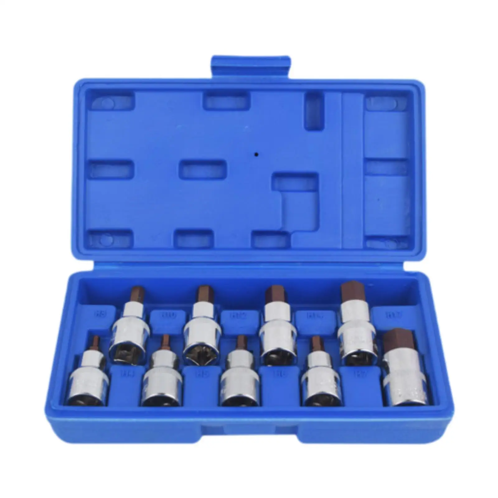 

9Pcs 1/2" Hex Bit Socket Set Supplies with Storage Case for DIY Repairs