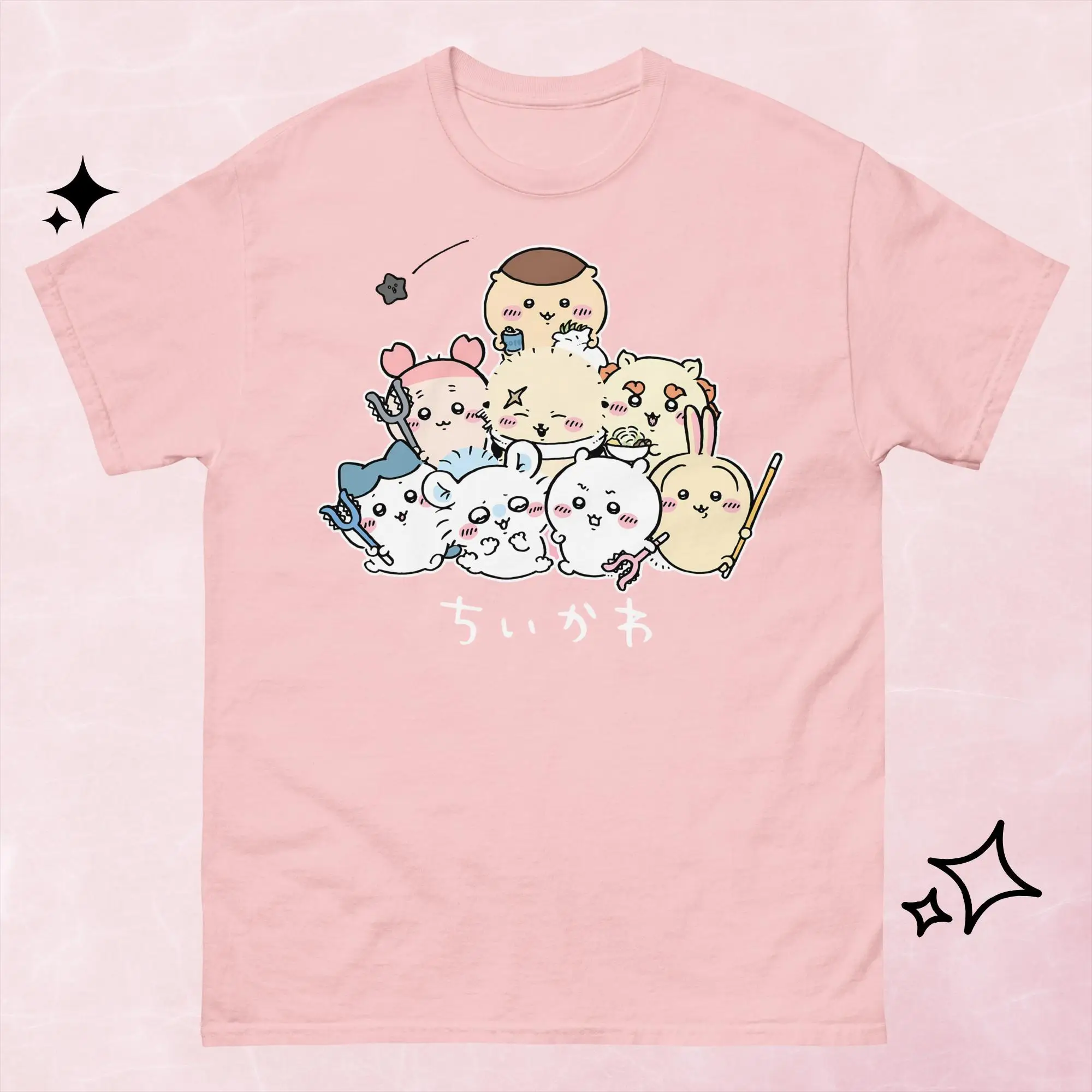 Chiikawa Usagi Hachiware Interessantes T-Shirt mit Alltagsszenen-Motiv, Unisex O-Ausschnitt Kurzarm Sommer-Freizeitkleidung für Kinder und Erwachsene – Detail 5