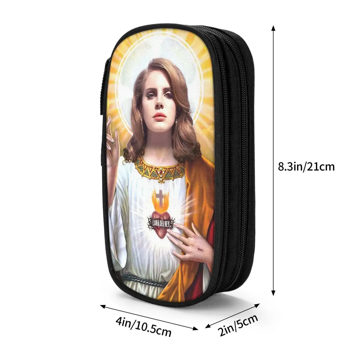 لانا ديل ري يسوع مقلمة الموسيقى المغني قلم رصاص الحقيبة صندوق القلم للطلاب أكياس تخزين كبيرة اللوازم المدرسية هدية القرطاسية