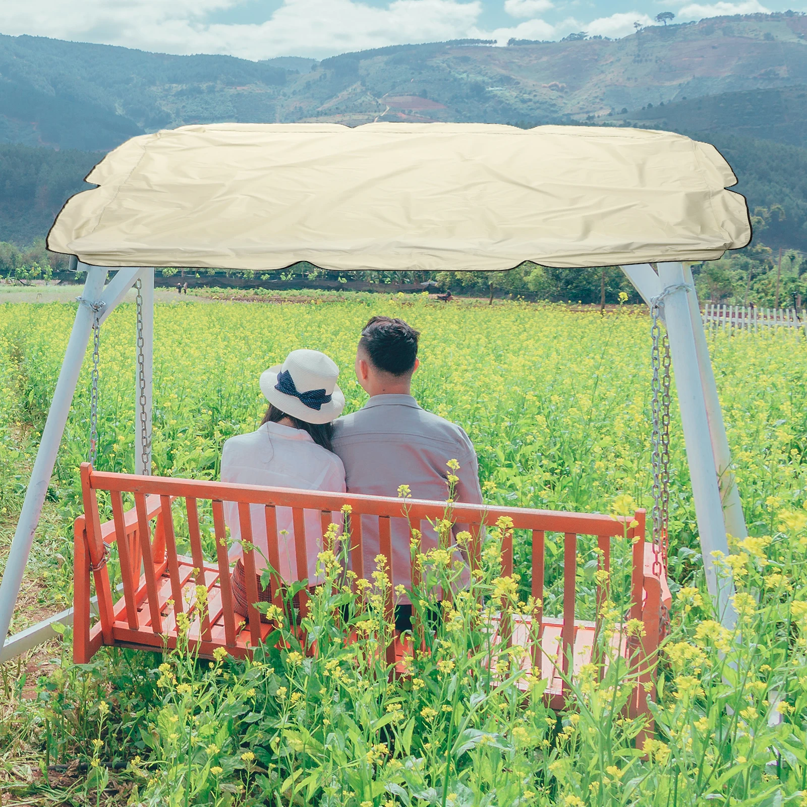 

Waterproof Dustproof Scalloped Frame Cover Elastic Band Outdoor Garden Patio Furniture Protection Cover