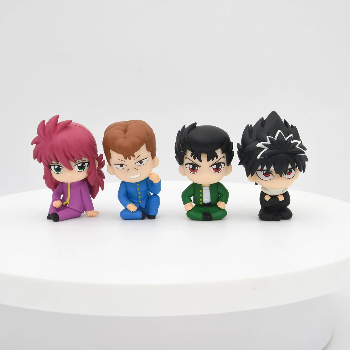 Japan Original capsule toys Yu Yu Hakusho Suwarasetai kawaii Yusuke Kurama Hiei Kazuma Sit cross-legged figures