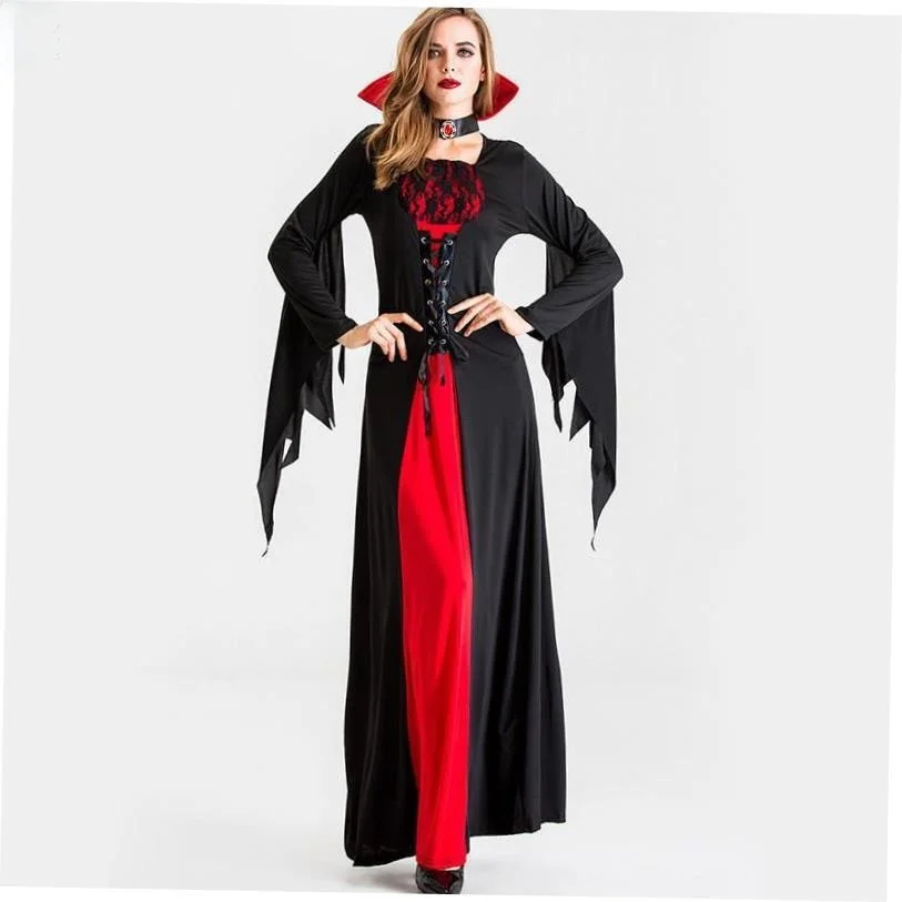 loween Demon Bride Reaper Wizard Costume Cosplay Abbigliamento da palcoscenico etnico da donna Faionable loween Outfit