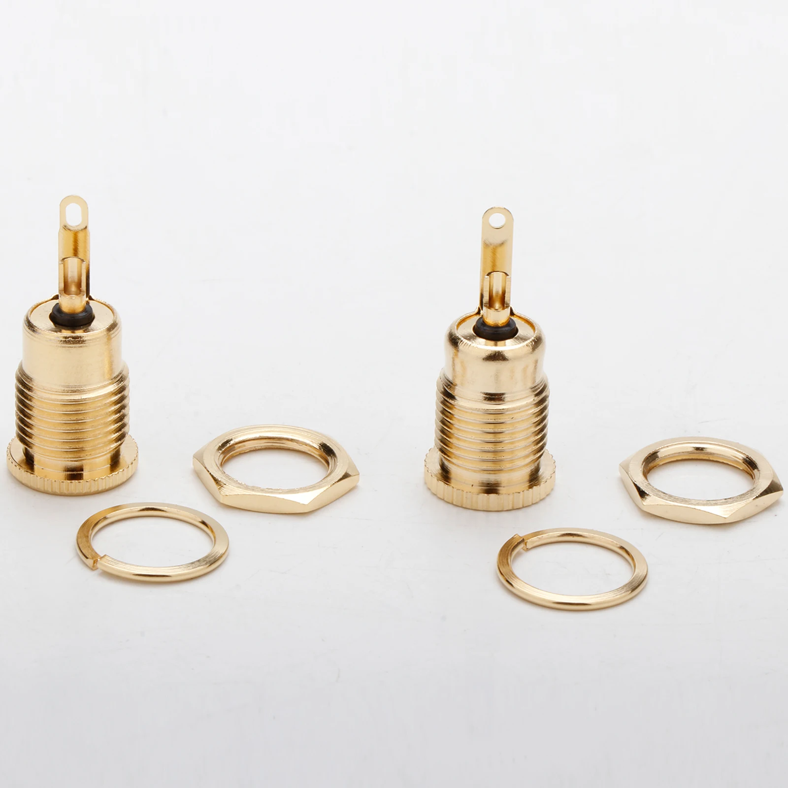 HiFi Audio Gold Plated DC Power Female Jack Socket - 5.5x2.1mm & 5.5x2.5mm Threaded Panel Mount Connector for Amplifier/Speaker