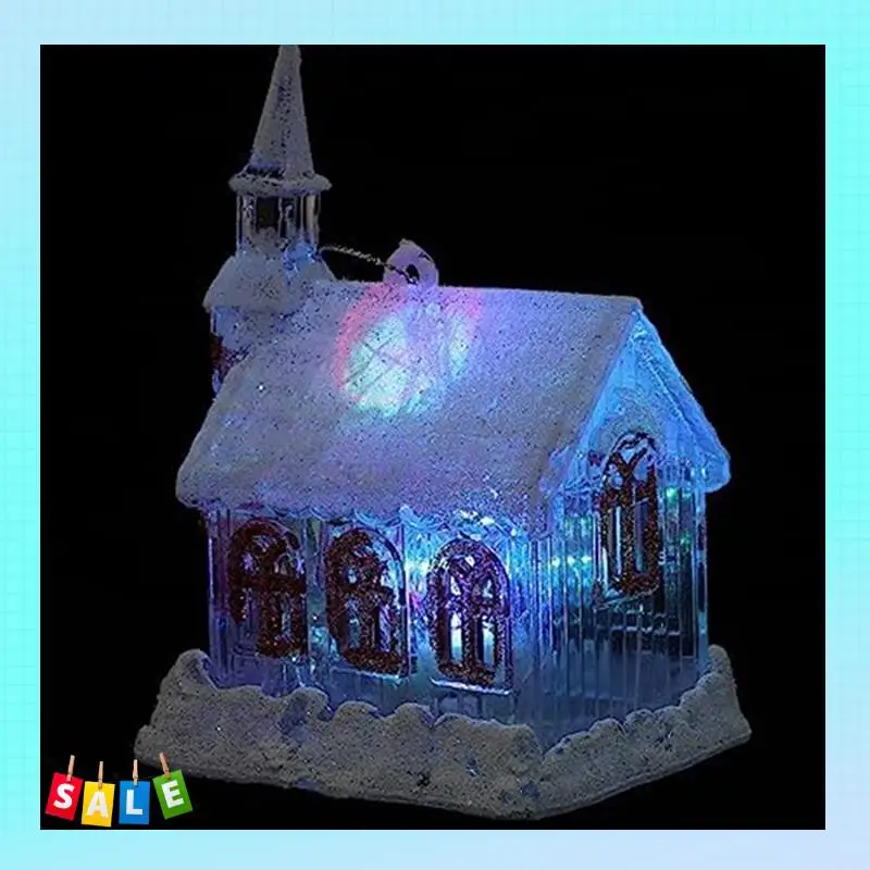 

A56X светящийся снежный домик, пластиковый светодиодный дом, рождественские елки, подвесные украшения, украшения, фигурки Casa, настольный рождественский декор дома