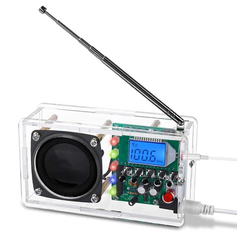 FM Radio Kit, Welding Project Radio With LED Flash Light DIY Radio Kit For Learning Teaching STEM Education Easy To Use