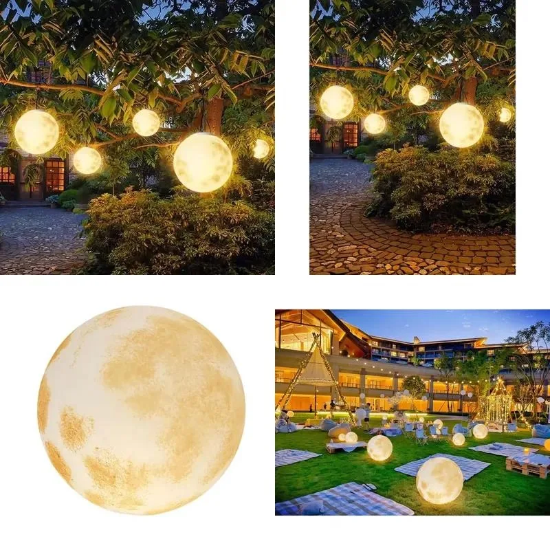 for Backyard Tree Light Decoration Moon Light Garden Pendant Warm Lawn Environmental Light with Solar Energy