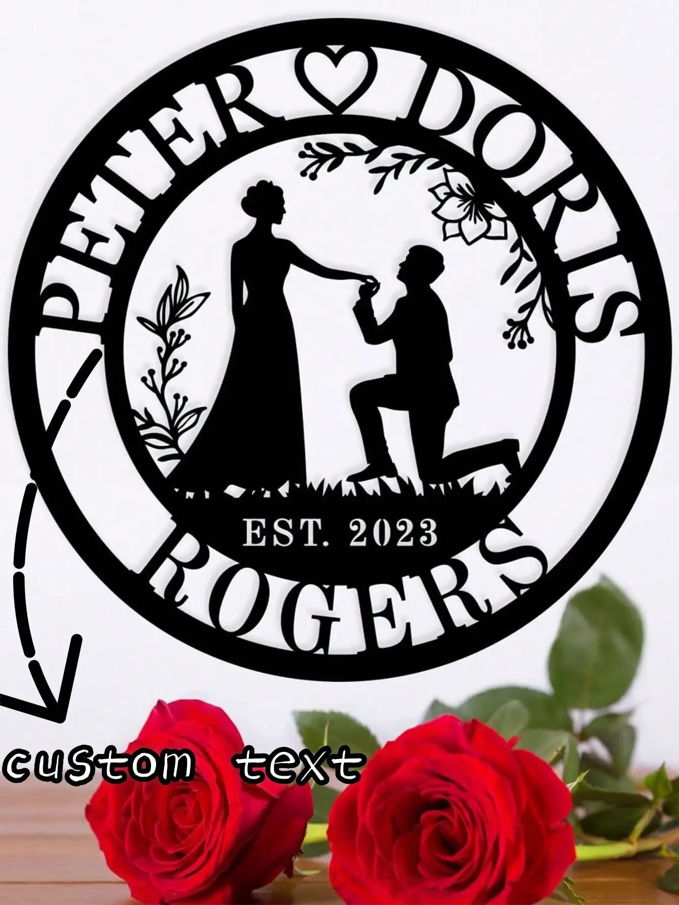 

Personalized Metal Sign, Love You More Wall Decor, Custom Wedding Gift for Couples, Engagement Name Plate, Newlywed Housewarming