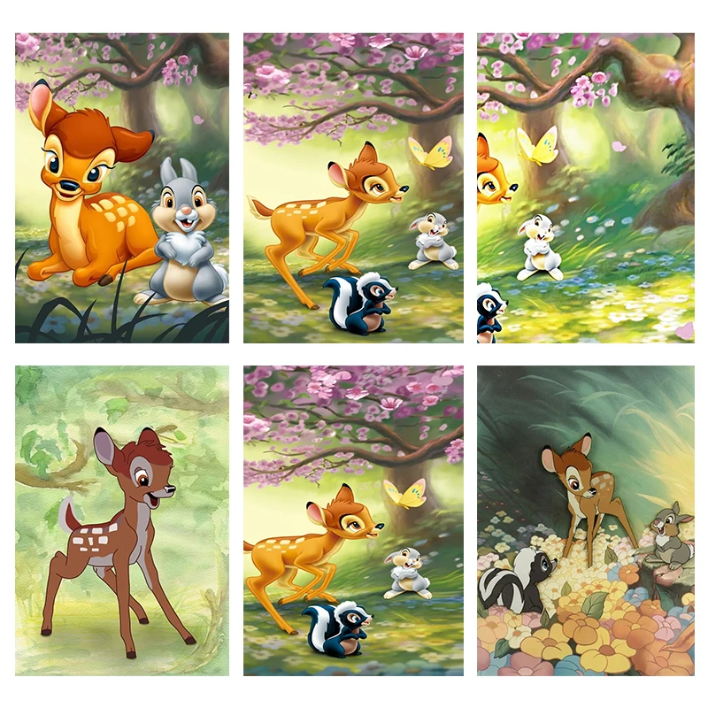 5D DIY Disney Diamond Drawing Cartoon Cute Bambi Diamond Embroidery Cross Stitch Set Living Room Bedroom aintings Home Decor P