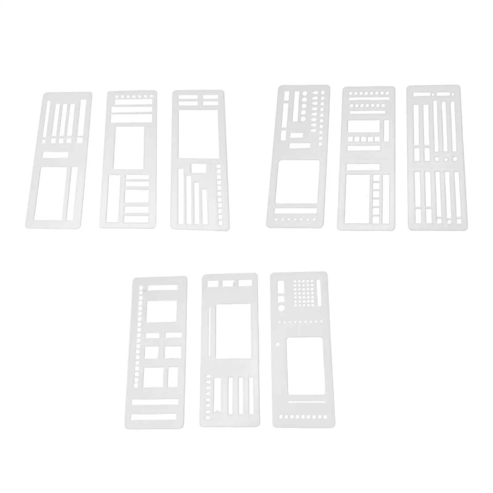 3 Pieces Journal Stencils Planner Stamps Diary Bookmark Scrapbook Lists Painting Crafts Compact Versatile for Lettering Writing