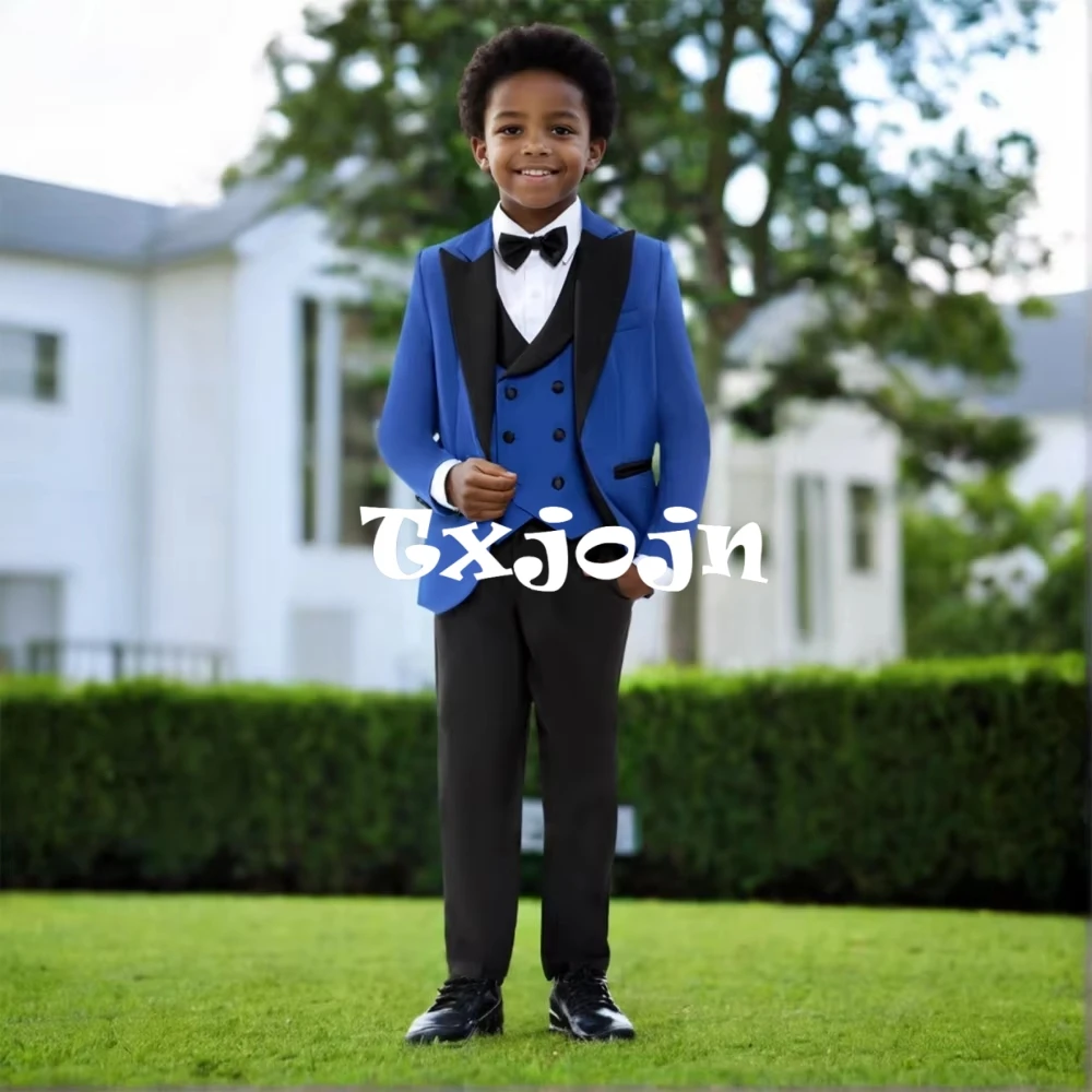 

Hot Sale Royal Blue Boys Suits 4 Pieces School Performance Wear Comfortable Long Sleeved Kids Slim Fit Suit Set For All Seasons