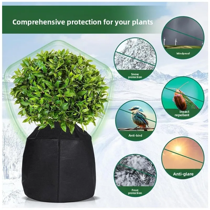 

Черный термозащитный чехол для растений, укрытие от мороза для фруктовых деревьев, водонепроницаемый защитный чехол для садовых растений, защита от холода
