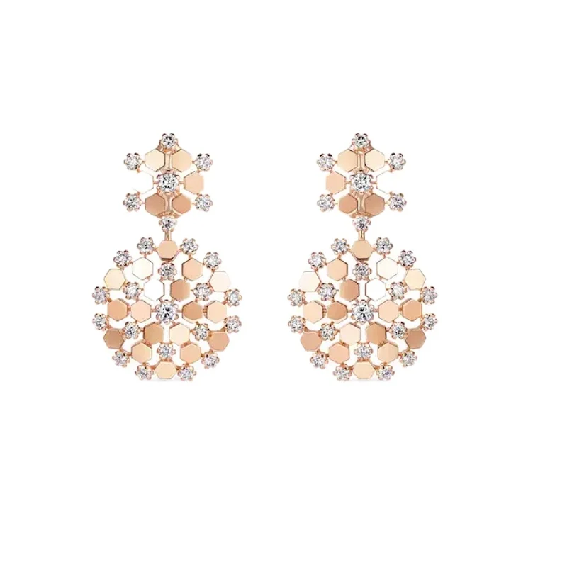 ARIGAYA 925 فضة ارتفع الذهب 3A مكعب زركونيا أقراط الحفلات امرأة غرامة أعلى جودة المجوهرات الفاخرة الاتجاه