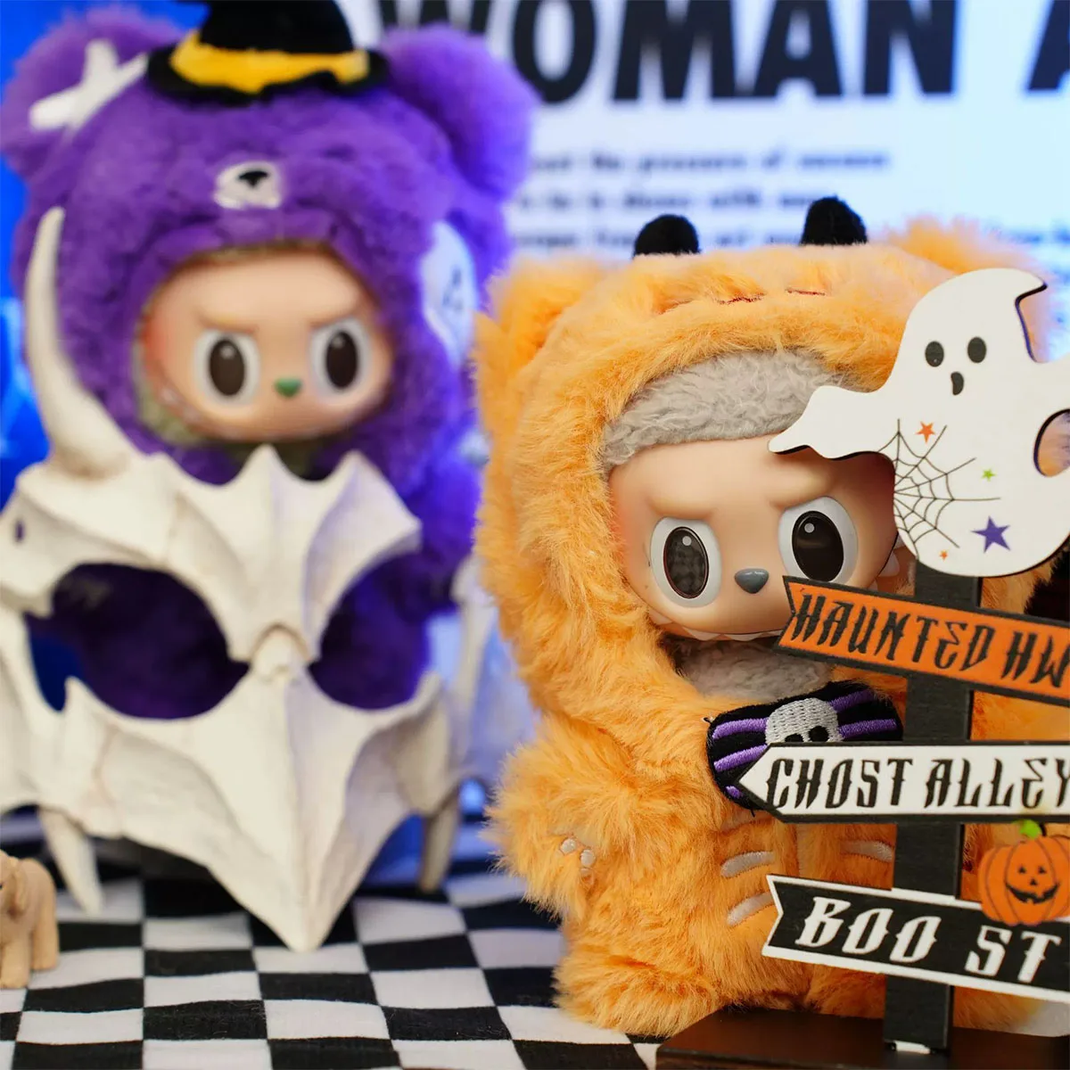 Cute Doll Plush Set for Labubu Doll Clothes Halloween Pumpkin Devil Bear Doll Costume Trendy Accessories Fashion Style