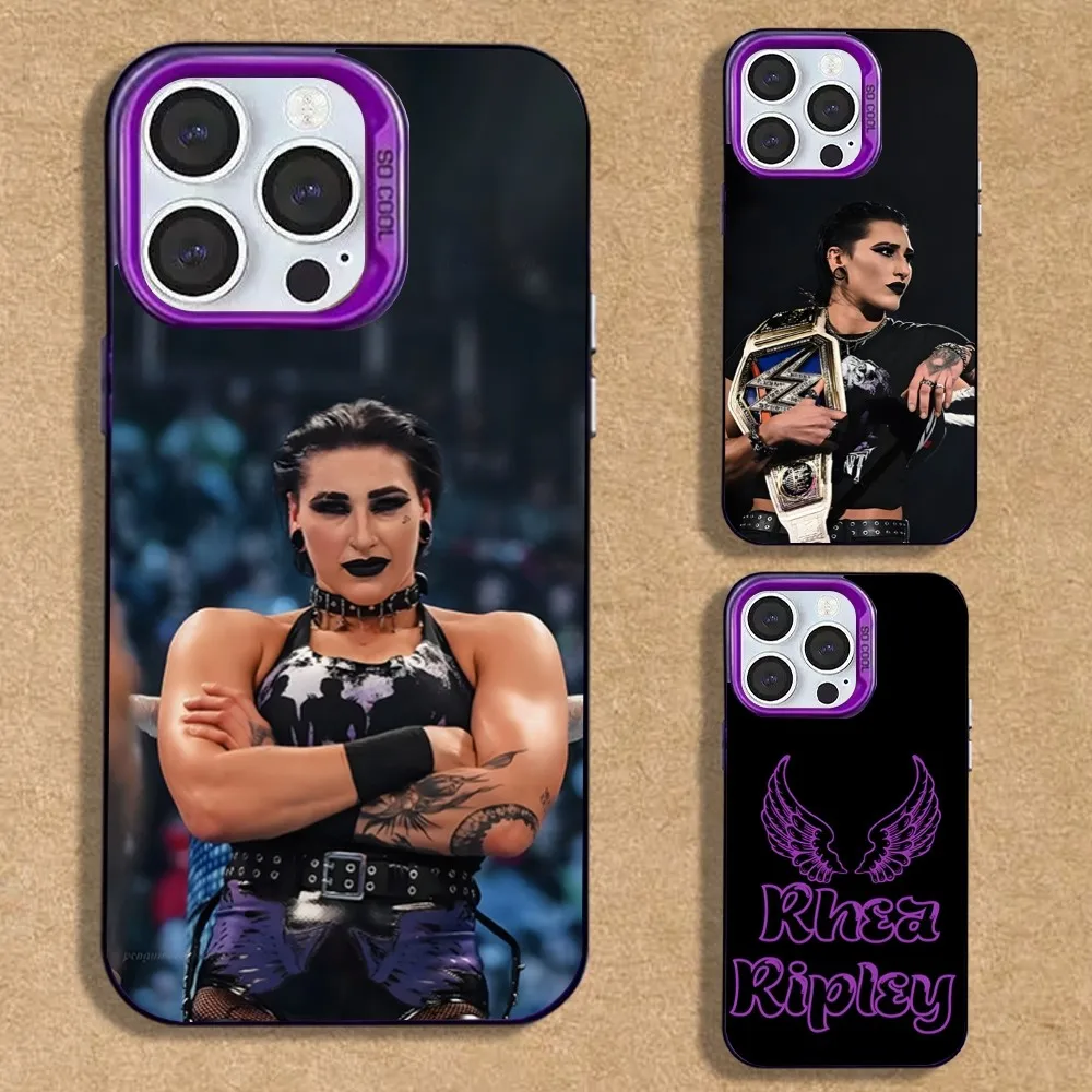 

Rhea R-Ripley Wrestler Phone Case For iPhone 16,15,14,13,12,11,Mini,Pro,SE,MAX Purple Matte Silicone Cover