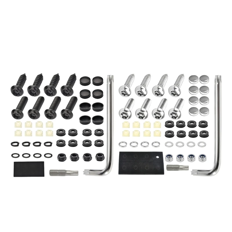 Car Plate Fastener for Loose or Missing Plate Hardware, US License Plate Mounting Screw Set for Replacement Use